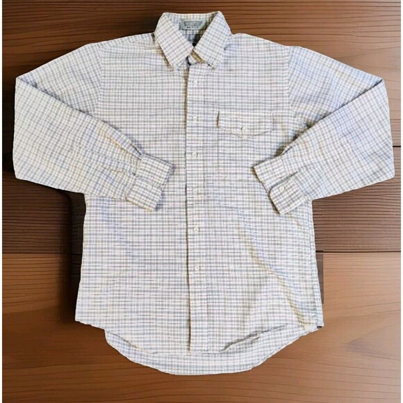 L.L. Bean Other - Men's LL Bean Button-Down Shirt Size 15 1/2-34 Cream Purple Single Needle Check